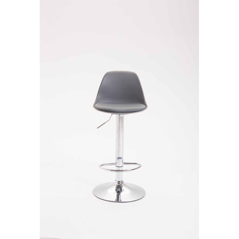 Tabouret de bar Kiel, similicuir, gris