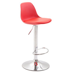 Tabouret de bar Kiel en similicuir rouge