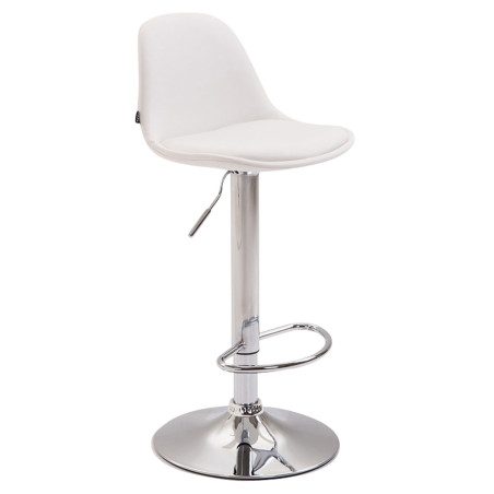 Tabouret de bar Kiel, entièrement recouvert de similicuir blanc
