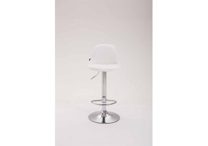 Sgabello da bar Kiel, completamente rivestito, similpelle, bianco