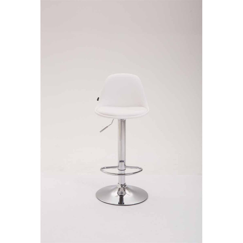 Sgabello da bar Kiel, completamente rivestito, similpelle, bianco