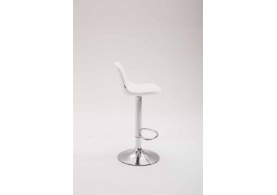 Taburete de bar Kiel, totalmente tapizado, piel sintética, blanco