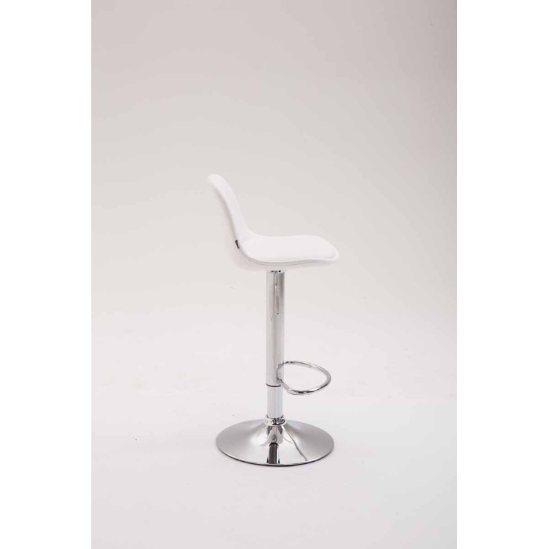 Sgabello da bar Kiel, completamente rivestito, similpelle, bianco