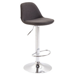 Tabouret de bar en tissu Kiel gris foncé