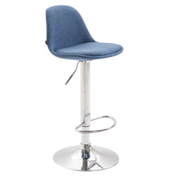 Taburete de bar Kiel, tela azul