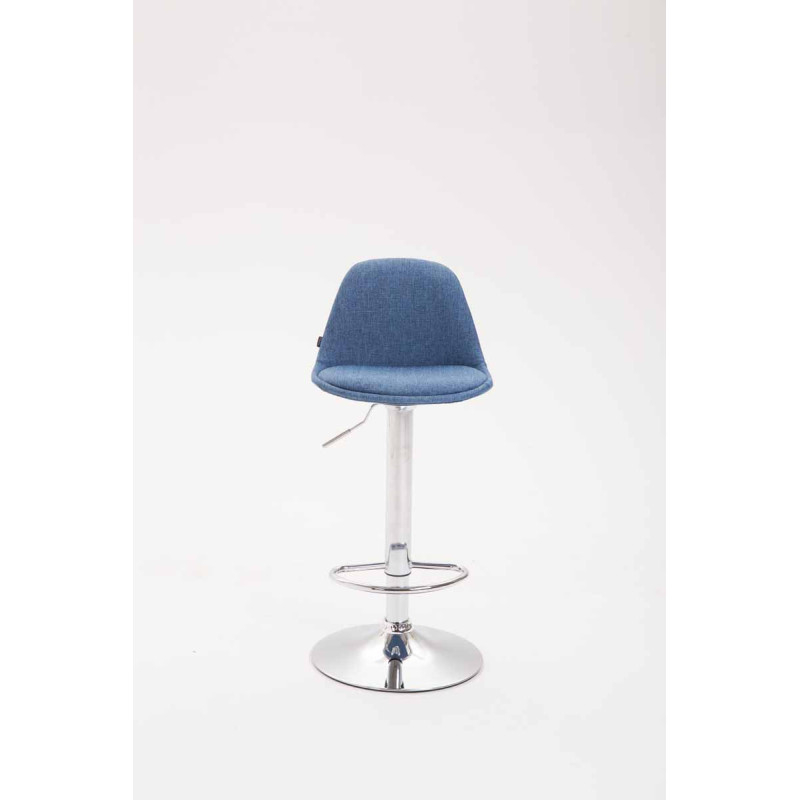 Tabouret de bar Kiel en tissu bleu
