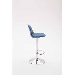 Tabouret de bar Kiel en tissu bleu