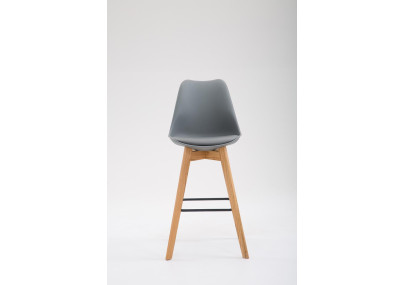 Tabouret de bar Metz Natura en plastique gris