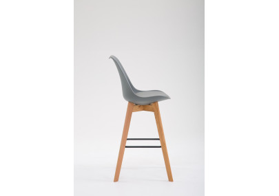 Tabouret de bar Metz Natura en plastique gris