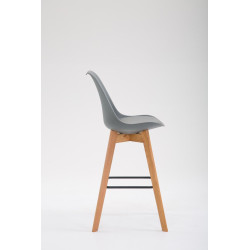 Taburete de bar Metz Natura de plástico gris