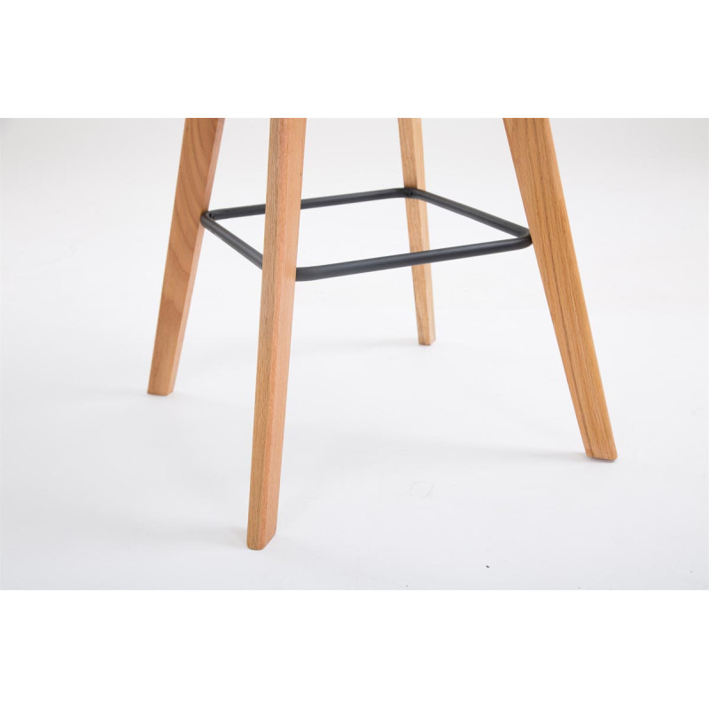 Tabouret de bar Metz Natura en plastique gris