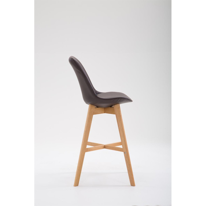 Tabouret de bar Cannes, similicuir, Natura brun
