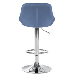 Sgabello da bar Lazio, tessuto, cromato, blu