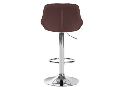 Tabouret de bar Lazio, tissu, chrome, marron