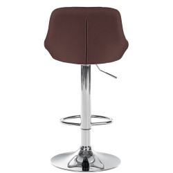 Tabouret de bar Lazio, tissu, chrome brun