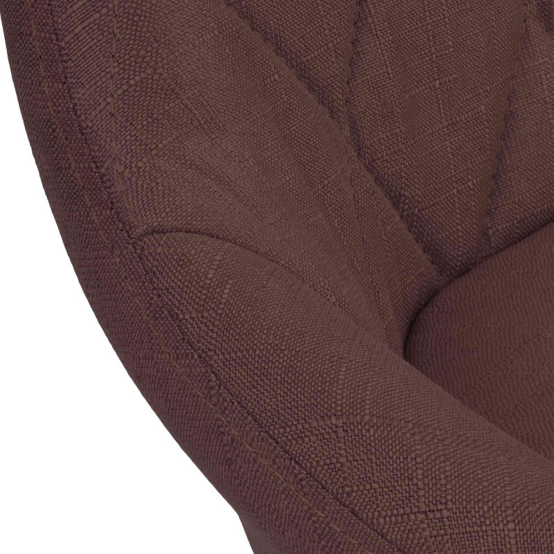 Tabouret de bar Lazio, tissu, chrome, marron