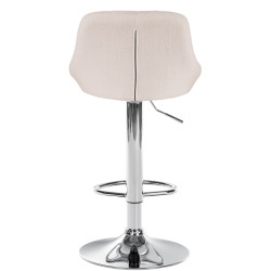 Tabouret de bar Lazio, tissu, chrome, crème