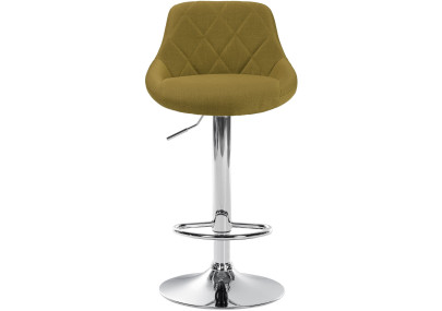 Tabouret de bar Lazio, tissu, chrome, vert