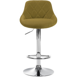 Tabouret de bar Lazio, tissu, chrome, vert