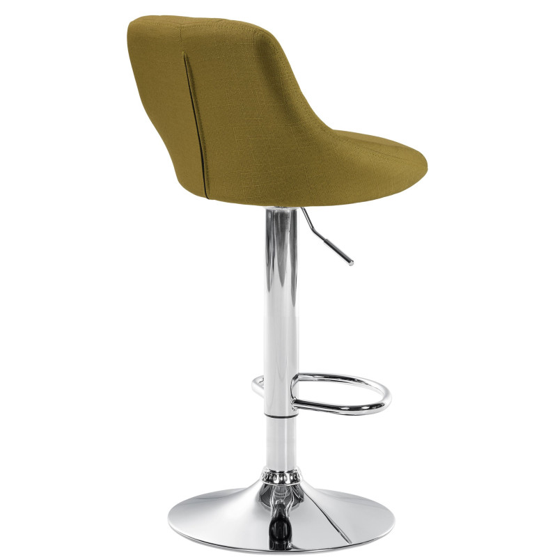 Tabouret de bar Lazio, tissu, chrome vert