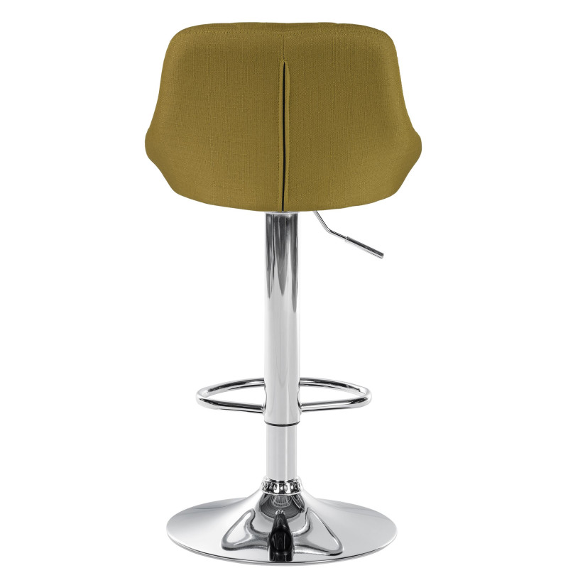 Tabouret de bar Lazio, tissu, chrome, vert