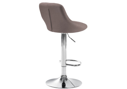 Tabouret de bar Lazio, tissu, chrome, taupe