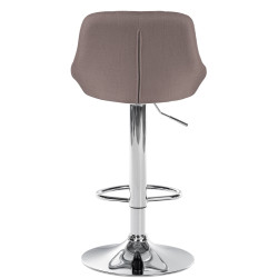 Tabouret de bar Lazio, tissu, chrome, taupe