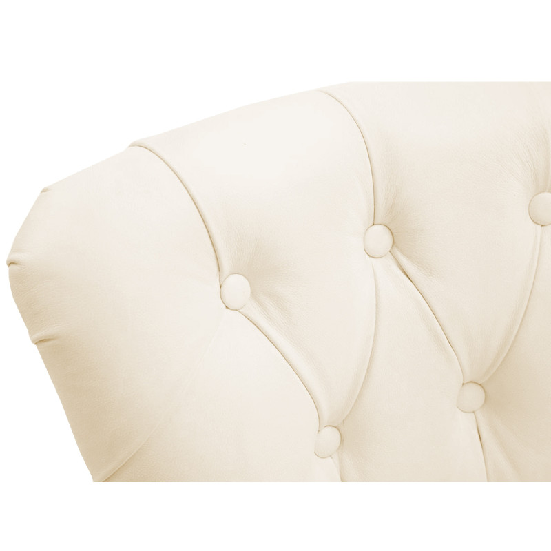 Sgabello da bar Lakewood, vera pelle, crema anticato