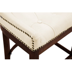 Sgabello da bar Lakewood, vera pelle, crema anticato