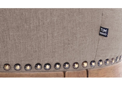 Sgabello da bar in tessuto Lakewood, tortora anticato