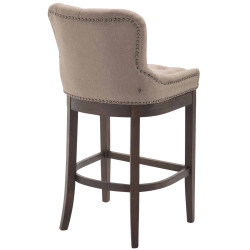 Tabouret de bar en tissu Lakewood, style antique taupe