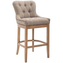Tabouret de bar en tissu Lakewood, taupe clair antique