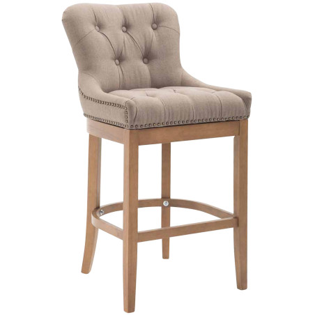 Taburete de bar tapizado en tela Lakewood, color topo claro antiguo