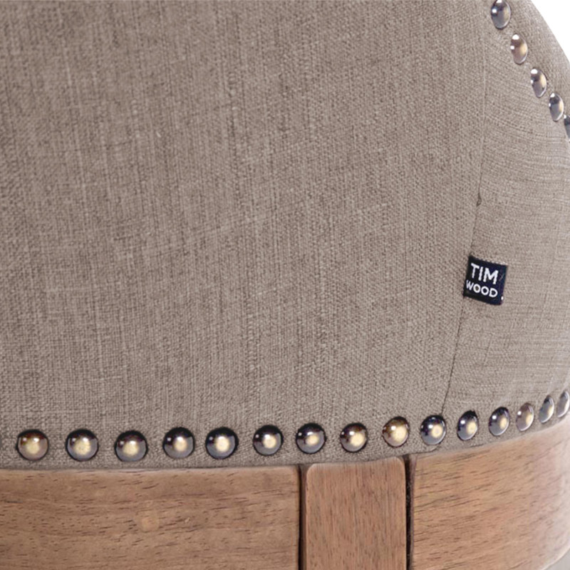 Taburete de bar tapizado en tela Lakewood, color topo claro antiguo