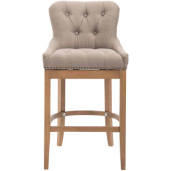 Tabouret de bar en tissu Lakewood, taupe clair antique
