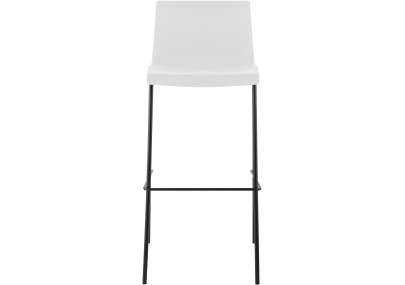 Tabouret de bar Hoover, piètement à 4 pieds, noir et blanc