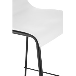 Tabouret de bar Hoover, piètement à 4 pieds, noir et blanc