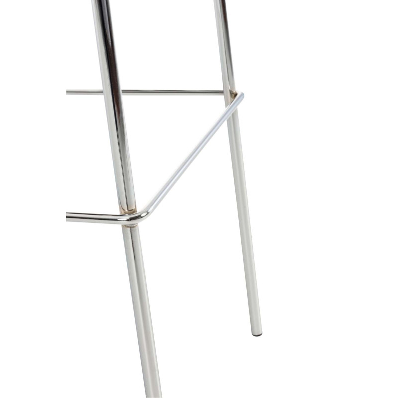 Sgabello da bar Hoover, tessuto, struttura a 4 gambe, cromato, crema