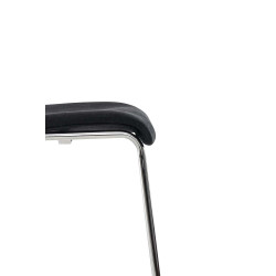 Tabouret de bar Hoover, tissu, piètement à 4 pieds, chromé, noir