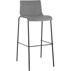 Tabouret de bar Hoover, piètement à 4 pieds, noir gris