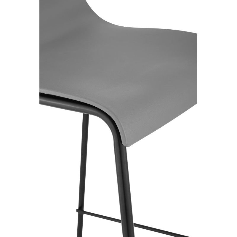 Tabouret de bar Hoover, structure à 4 pieds, noir/gris