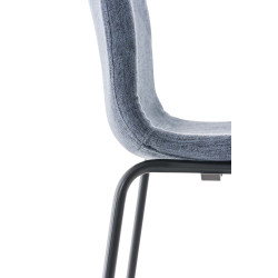 Taburete de bar Hoover, tapizado, estructura de 4 patas, negro/azul