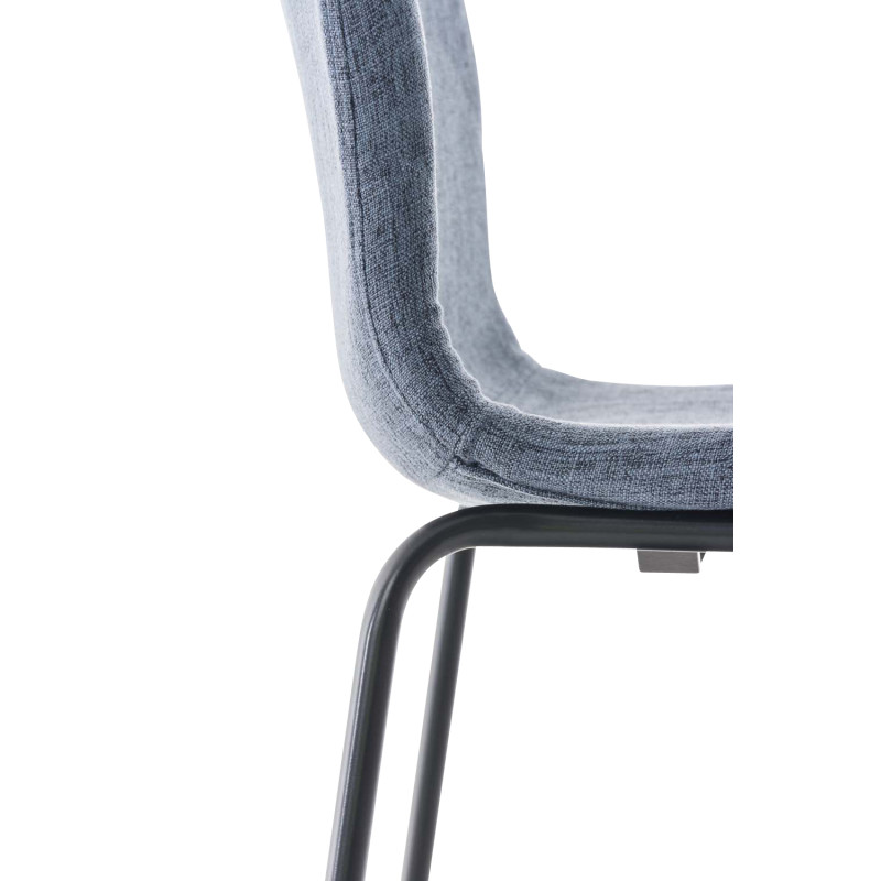 Tabouret de bar Hoover, tissu, piètement à 4 pieds, noir/bleu