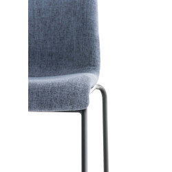 Taburete de bar Hoover, tapizado, estructura de 4 patas, negro/azul