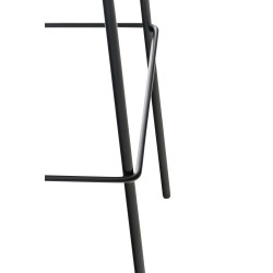 Sgabello da bar Hoover, tessuto, struttura a 4 gambe, nero/blu