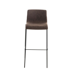 Tabouret de bar Hoover, tissu, piètement à 4 pieds, noir/marron