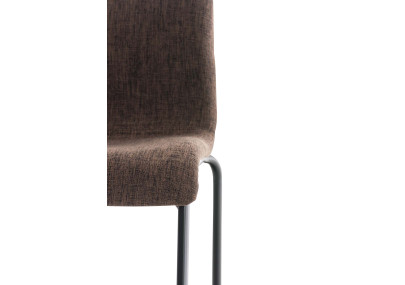 Tabouret de bar Hoover, tissu, piètement à 4 pieds, noir/marron