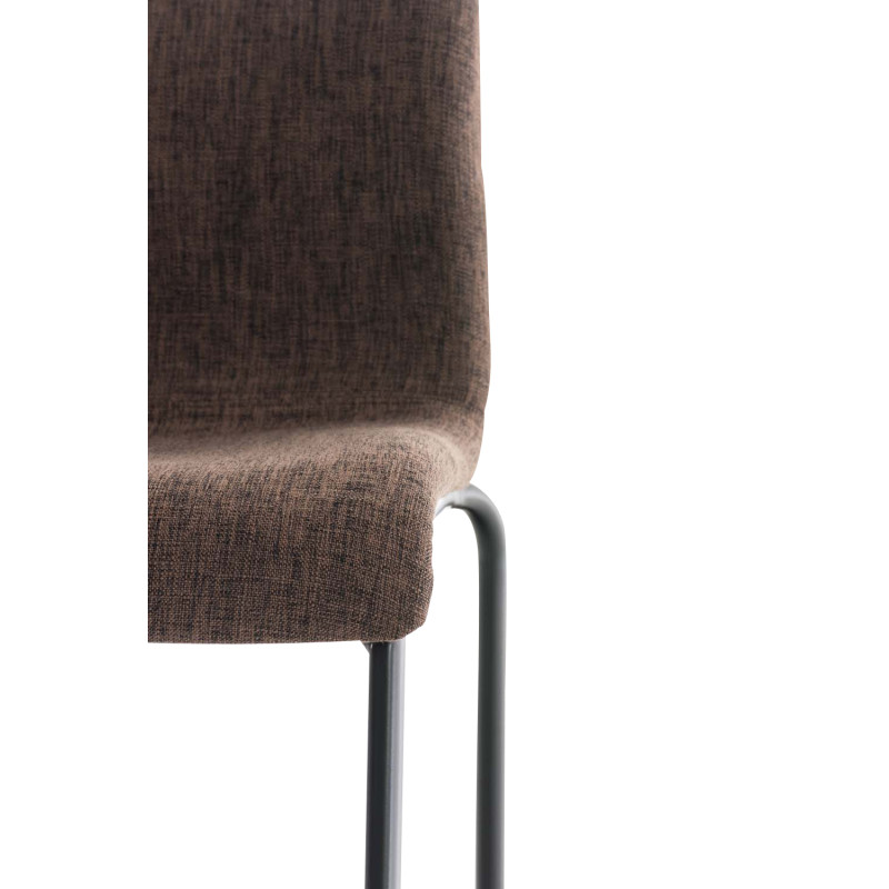 Sgabello da bar Hoover, tessuto, struttura a 4 gambe, nero/marrone