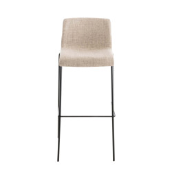 Tabouret de bar Hoover, tissu, piètement à 4 pieds, noir/crème