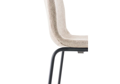 Taburete de bar Hoover, tapizado, estructura de 4 patas, negro/crema